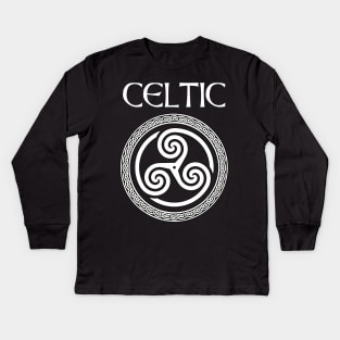 Celtic Heritage Ancient Celtic Triskelion Symbol Kids Long Sleeve T-Shirt